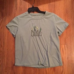 Embroidered Plant Tee